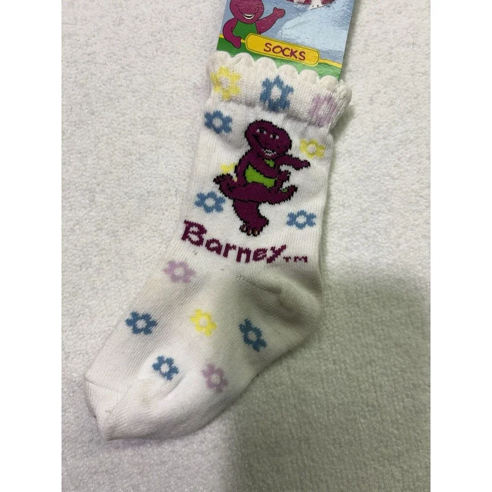 Vintage Deadstock BARNEY 1997 Socks Size 2-4 Years